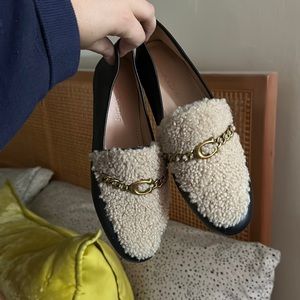 Coach Helena C Chain Shearling Loafers - 7